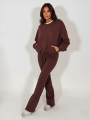 Cropped hoodie en joggingfleece, combi-set