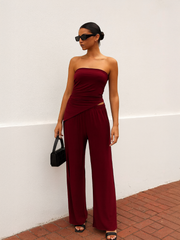 Ribbed Bandeau Crop Top & Trouser Coöperatie (kopie)