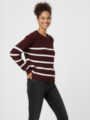 Striped Knitted Jumper With Button Detail