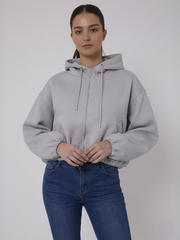 Bubble Hem Cropped Fleece Lined Jacket