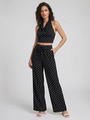 Polka Dot Halter Neck Top &amp; Trouser Co-Ord