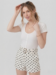 Polka Dot Shorts With Belt