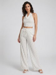 Polka Dot Halter Neck Top &amp; Trouser Co-Ord