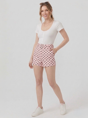 Polka Dot Shorts With Belt
