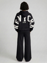 New York Printed Hoodie & Jogger Fleece Set