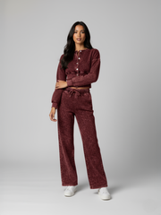 Loungewear-set met knoopsluiting in zure wassing