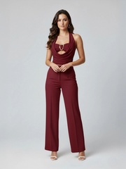 Halter Cowl Neck Crop Top