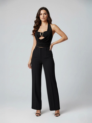 Halter Cowl Neck Crop Top