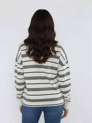 Soho NY Embroidered  Rugby Collar Sweatshirt