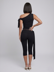 Slinky Tie Drop Shoulder Top and 3/4 Legging Co-ord