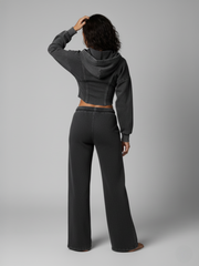 Loungewear-set met knoopsluiting in zure wassing