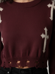 Kruzifix -Detail gestrickter Kumpelspringer