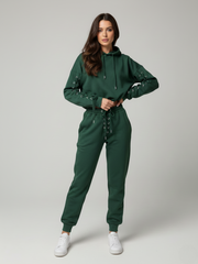 Oogje veter detail Hoodie & Jogger Fleece coördin