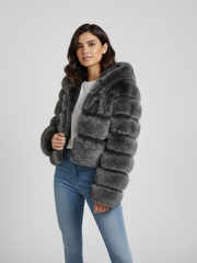 Hooded Faux Fur Puffer Coat