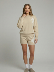 Knitted Sweatshirt and Shorts Co-Ord
