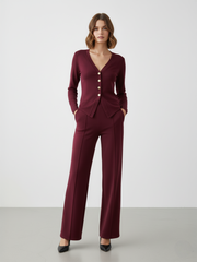 Loungewear-set met knoopsluiting in zure wassing