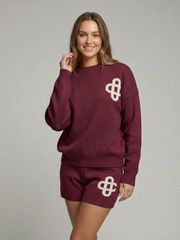 Knitted Sweatshirt and Shorts Co-Ord