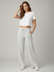 Loopback Seam Detail Wide Leg Jogger