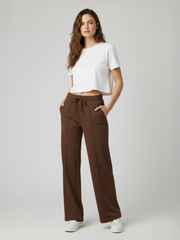 Loopback Seam Detail Wide Leg Jogger