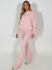 Oversized Bubble Hem Jacket and Trouser Loungewear Set