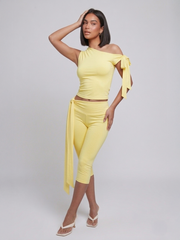 Slinky Tie Drop Shoulder Top and 3/4 Legging Co-ord