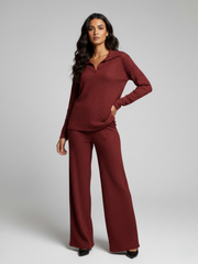 Lurex top en broek met lange mouwen, combi-set