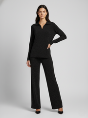 Lurex top en broek met lange mouwen, combi-set