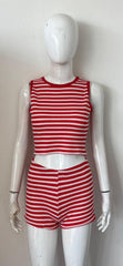 Stripe Knitted Top and Shorts Co-Ord