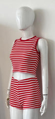 Stripe Knitted Top and Shorts Co-Ord