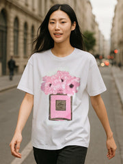 Floral Perfume Graphic Printed T-Shirt