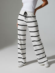 Striped High Waist Flared Trousers