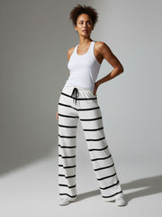 Striped High Waist Flared Trousers