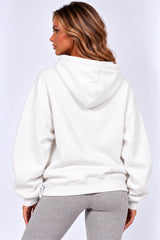 Bold Lips & Slogan Graphic Print Hoodie