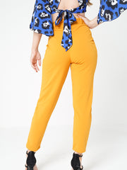 Trousers With Adjustable Buckle Belt