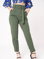 Trousers With Adjustable Buckle Belt