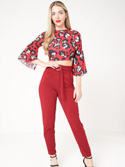 Trousers With Adjustable Buckle Belt