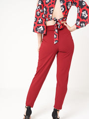 Trousers With Adjustable Buckle Belt