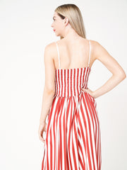 Button Front Striped Cami Dress
