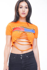 Eigentum von niemandem Laser Cut Crop Top