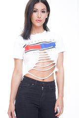 Eigentum von niemandem Laser Cut Crop Top