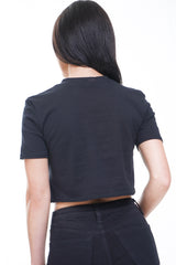 L'AMOUR Slogan Foil Print Crop Top