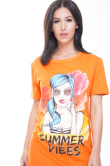 Longline Summer Vibes Graphic T-Shirt