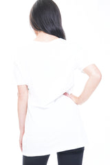 AU REVOIR Slogan Glitter Graphic T-Shirt