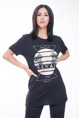HAWAII Slogan Glitter Graphic T-Shirt