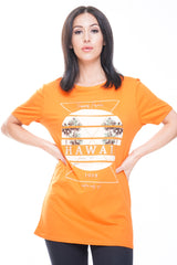 HAWAII Slogan Glitter Graphic T-Shirt