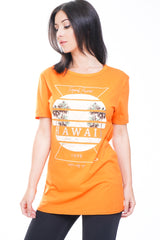 HAWAII Slogan Glitter Graphic T-Shirt