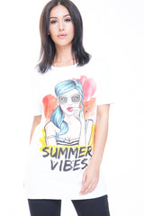 Longline Summer Vibes Graphic T-Shirt