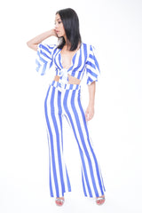 Wide Stripe Crop Top & Trouser Co-ord