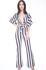 Wide Stripe Crop Top & Trouser Co-ord