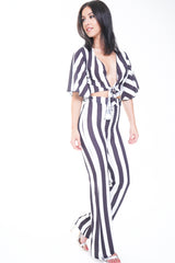 Wide Stripe Crop Top & Trouser Co-ord